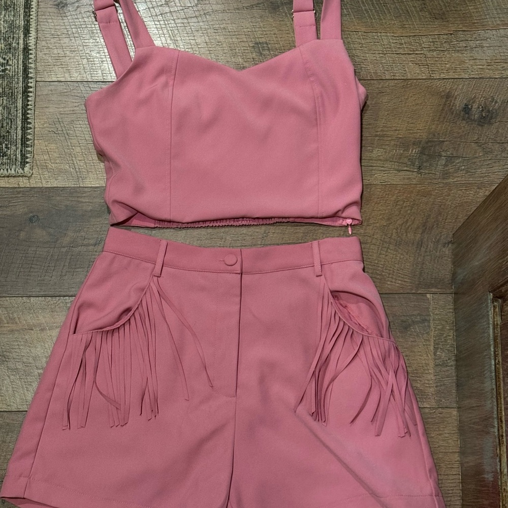 Pink Fringe Set - Picture 2 of 4